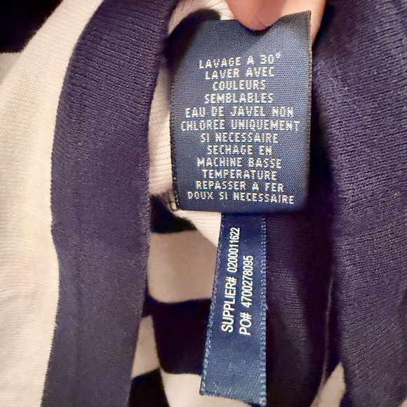 NWT Ralph Lauren Navy & White Striped Long Sleeve Shirt Size M - Picture 5 of 6